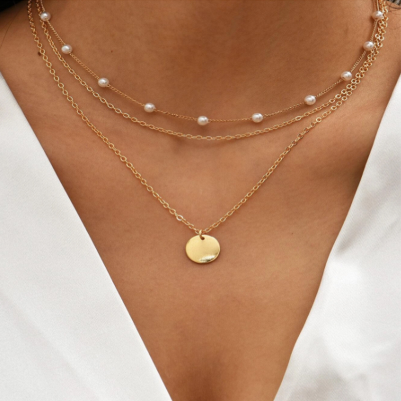 Vintage Necklace Gold Color Ch - Vintage Collectible Coins ulasan dan harga
