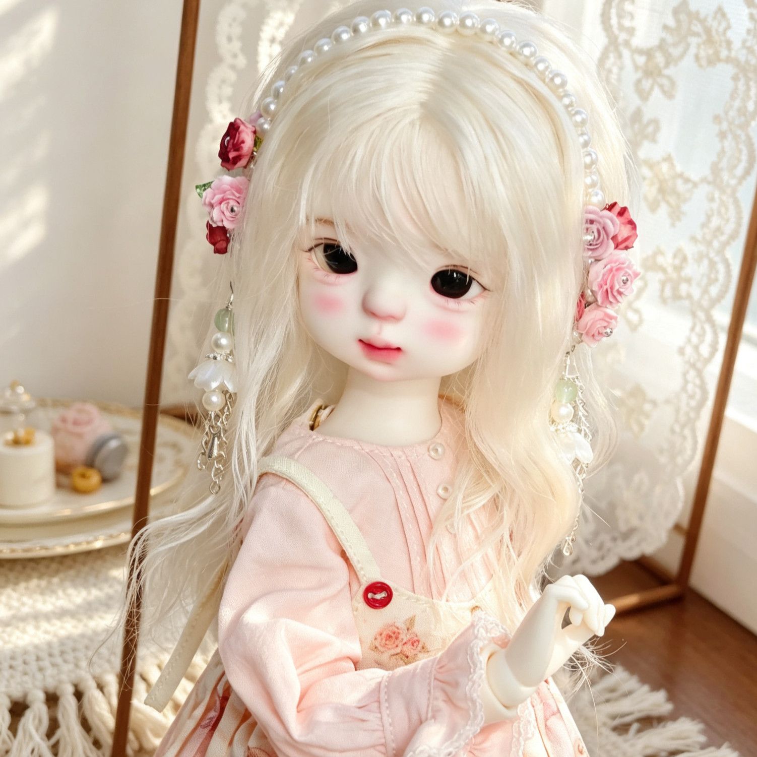 Hand Made Pearl Flower Doll He - Vintage Collectible And Vintage Dolls ulasan dan harga