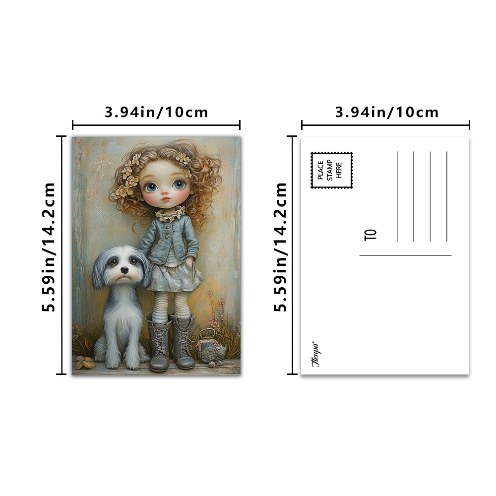 32pcs Vintage Cute Doll Postca - Vintage Collectible And Vintage Dolls ulasan dan harga