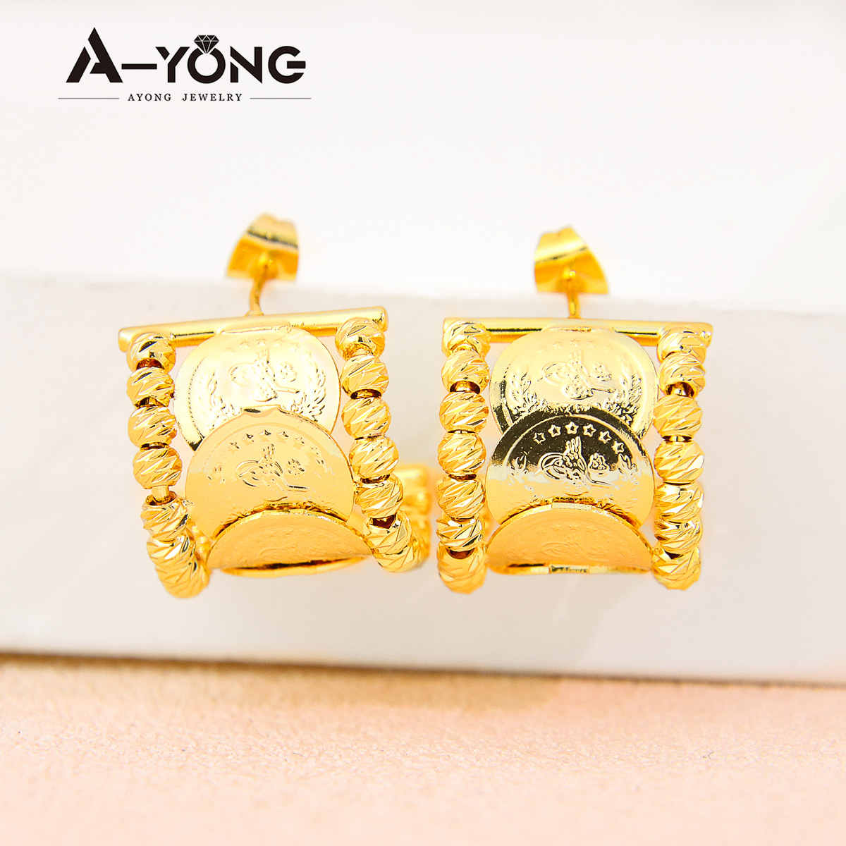 Turkish Vintage Coins Stud Ear - Vintage Collectible Coins ulasan dan harga